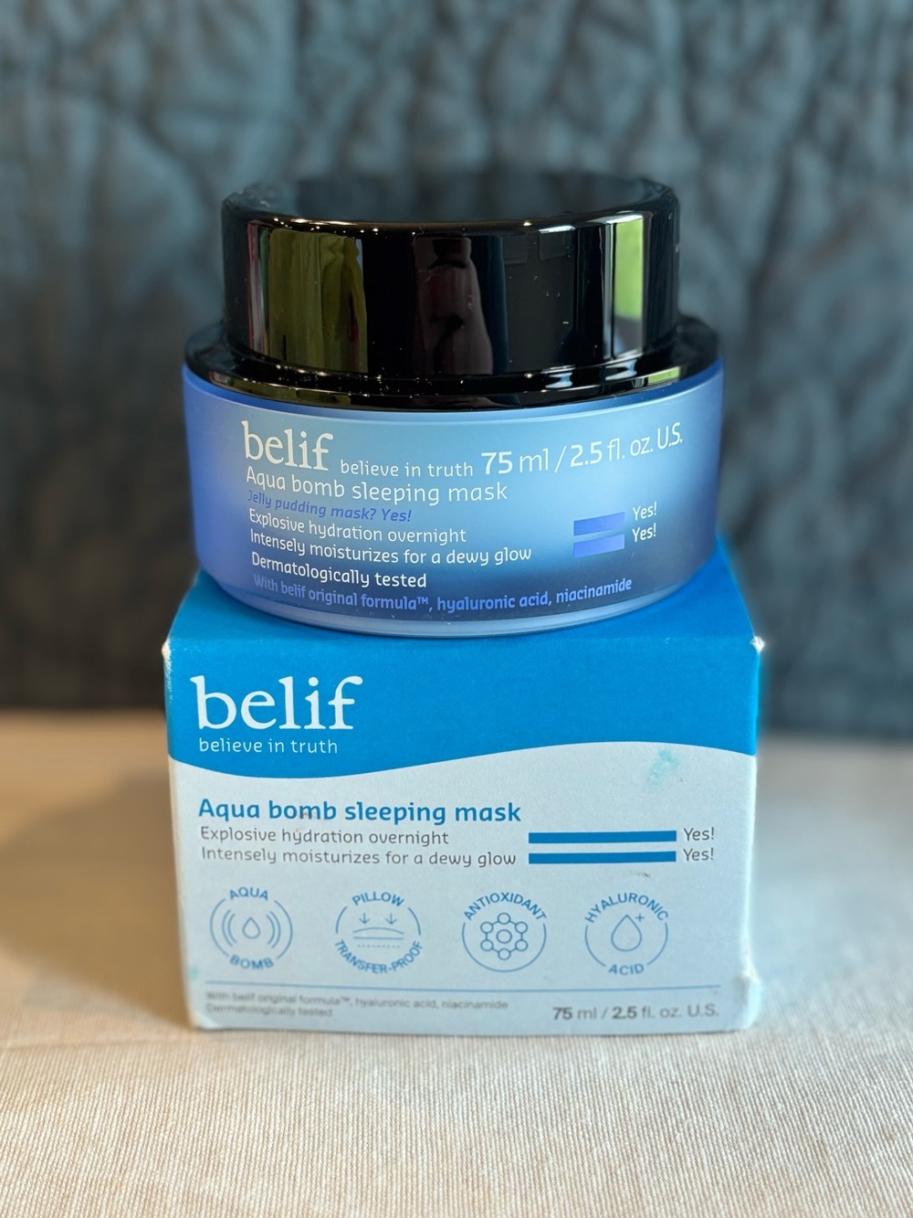 belif Aqua Bomb Sleeping Mask 75ml Overnight Hydrating Face Mask NEW